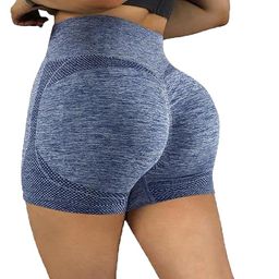 BRACHY - Yoga Shorts Spandex Shapewear High Waisted Booty Scrunch Workout Shorts (M)