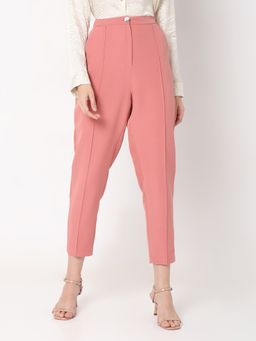 VERO MODA - Peach-Pink High Rise Straight Fit Pant