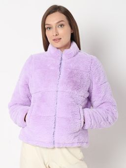 VERO MODA - Purple Faux Fur Jacket