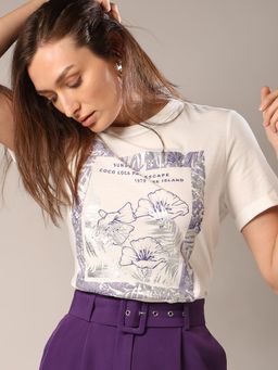 VERO MODA - White Printed T-Shirt
