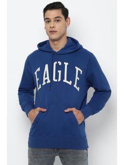 American Eagle - Men Blue Super Soft Graphic Hoodie