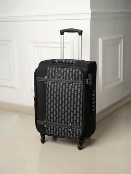 Zouk - Black Hyderabad Ikat Saira Trolley Bag