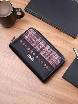 Zouk - Cashmere Noir Pink Eden Zipper Wallet
