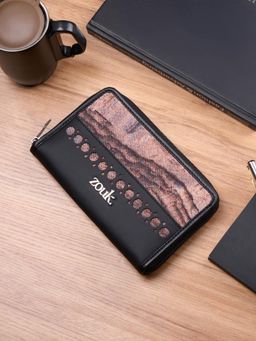 Zouk - Brown Ladakh Impasto Eden Zipper Wallet