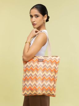 Zouk - Orange Tidal Wave Ivy Tote Bag