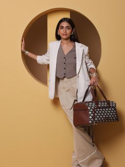 Zouk - Black Bombay Houndstooth Weekender Duffel Bag (M)