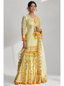 Gopi Vaid - Friya Yellow Kurta with Sharara and Dupatta