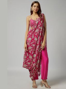 Gopi Vaid - Golconda Vanya Pink Blouse with Dupatta and Pant