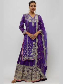 Gopi Vaid - Baani Purple Kurta with Sharara and Dupatta