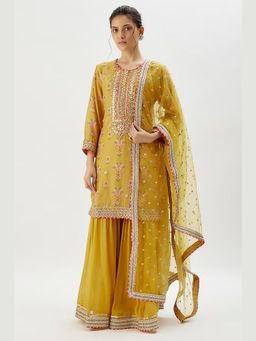 Gopi Vaid - Aditi Mustard Kurta with Sharara and Dupatta