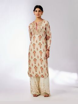 Gopi Vaid - Neha Ivory Kurta with Palazzo