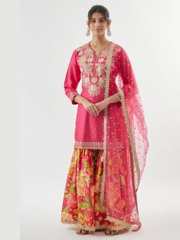 Gopi Vaid - Anjali Pink Kurta with Sharara and Dupatta