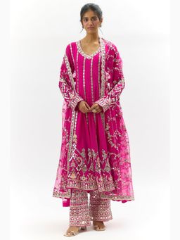 Gopi Vaid - Cheshtha Pink Anarkali Kurta with Pant and Dupatta
