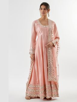 Gopi Vaid - Srivani Pink Anarkali Kurta with Pant and Dupatta