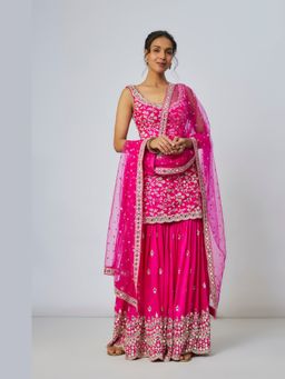 Gopi Vaid - Soneera Pink Kurta with Sharara and Dupatta