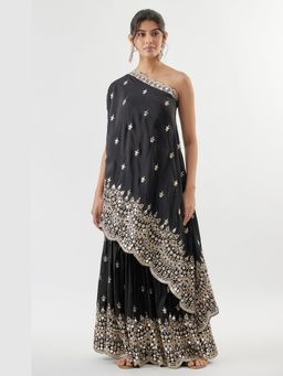Gopi Vaid - Akasa Black Top with Sharara