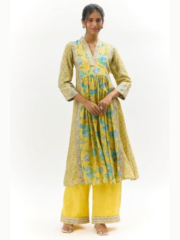 Gopi Vaid - Riya Yellow Kurta with Palazzo