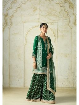 Gopi Vaid - Mumtaz Green Kurta with Sharara and Dupatta