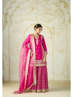 Gopi Vaid - Mumtaz Pink Kurta with Sharara and Dupatta