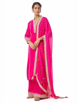 Gopi Vaid - Kayra Pink Kurta with Palazzo and Dupatta