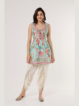 Gopi Vaid - Suhani Sleeveless Blue Top with Dhoti