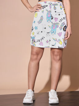 Buynewtrend - White Toko Twill Women Mini Skirt