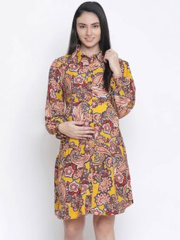 Oxolloxo - Beezy Sunshine Abstarct Print Maternity Dress