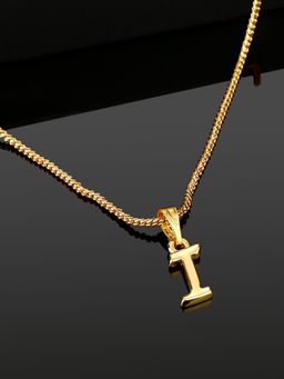 Estele - Valentine Gift - Gold Plated Initial I Letter Pendant for Women