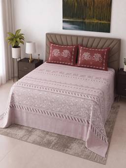Threadwear - Dusty Rose Floral Cotton Flat Super King Bedsheet