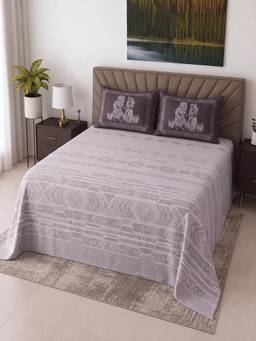 Threadwear - Lavender Floral Cotton Flat Super King Bedsheet