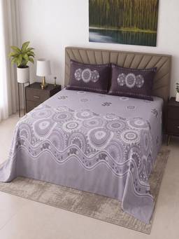 Threadwear - Lavender Floral Cotton Flat Super King Bedsheet