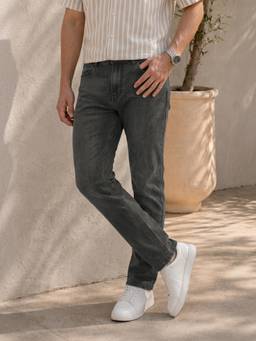 The Indian Garage Co - Men Slim Fit Solid Mid-Rise Jeans-Green