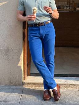 The Indian Garage Co - Men Slim Fit Solid Mid-Rise Jeans-Blue