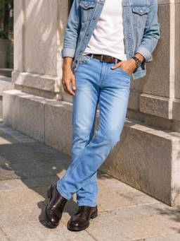 The Indian Garage Co - Men Slim Fit Solid Mid-Rise Jeans-Blue