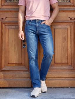 The Indian Garage Co - Men Slim Fit Solid Mid-Rise Jeans-Blue
