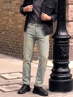 The Indian Garage Co - Men Slim Fit Solid Mid-Rise Jeans-Blue