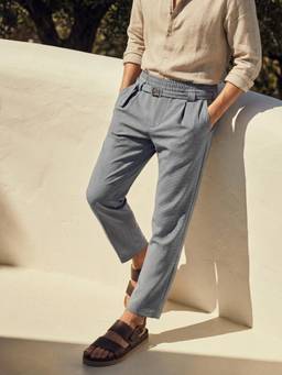 The Indian Garage Co - Men Relaxed Fit Solid Mid-Rise Trousers-Grey