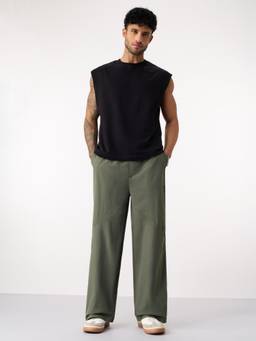 The Souled Store - Air light Dusty Olive Men Trouser