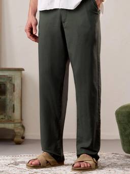 The Souled Store - Straight-Fit Grey Mist Men Trousers