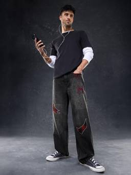 The Souled Store - Official Spidermen Web Warrior Men Baggy Fit Jeans