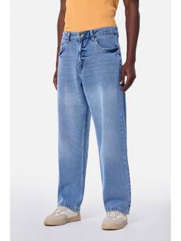 Snitch - Light Blue Knee Rips Loose Casual Jeans for Men