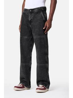 Snitch - Black Washed Straight Casual Jeans for Men