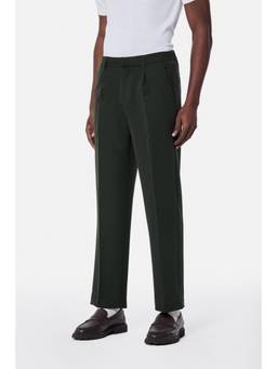Snitch - Dark Green Solid Straight Formal Trouser for Men