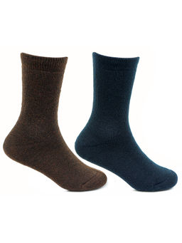 Bonjour - Kids Plain Multicoloured Woollen Crew Socks (Pack of 2)