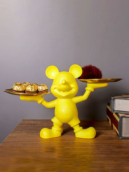 Aarvi Decor - Ceramic Yellow Service Mouse Figurine