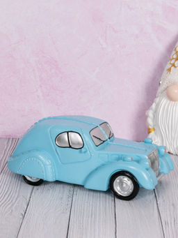 Aarvi Decor - Ceramic Blue Vintage Piggy Bank Car Decor Figurine