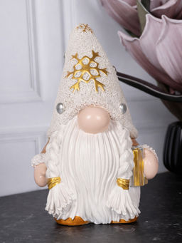 Aarvi Decor - White Ceramic Santa Piggy Bank Figurine