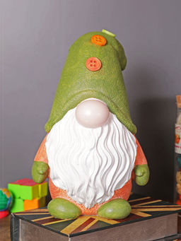 Aarvi Decor - Green Ceramic Santa Piggy Bank Figurine