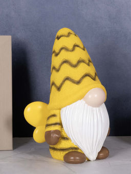 Aarvi Decor - Yellow Ceramic Santa Honeybee Piggy Bank Figurine