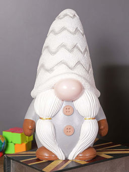 Aarvi Decor - Grey Ceramic Santa Piggy Bank Figurine